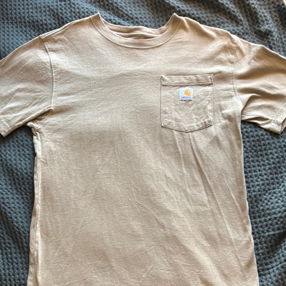 Carhartt Men's Beige/Brown Short Sleeve Pocket Tee